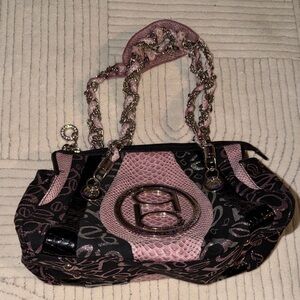 bebe Pink and Black Shoulder Bag